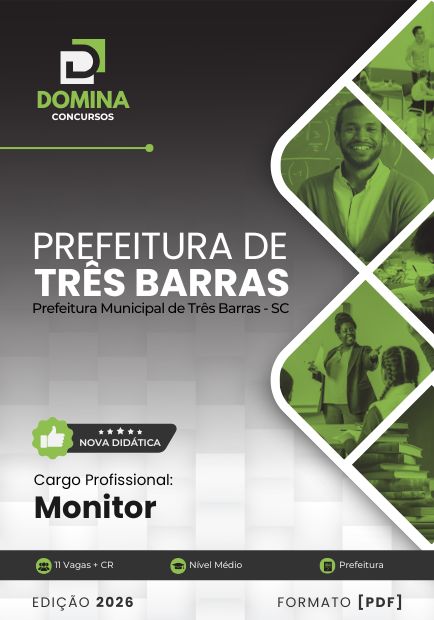 Apostila Concurso Monitor Prefeitura de Três Barras SC 2026