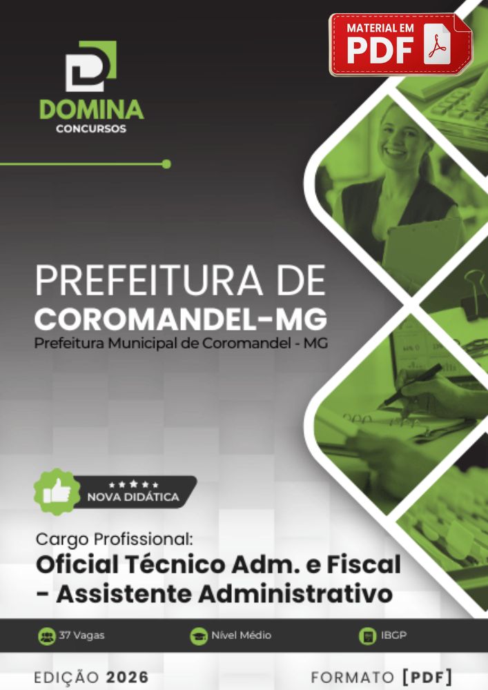 Apostila Oficial Técnico Assistente Administrativo Coromandel MG 2026 PDF