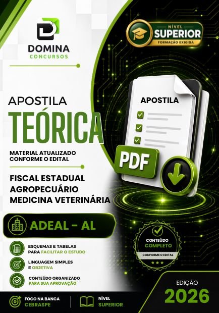 Apostila Fiscal Estadual Agropecuário Medicina Veterinária ADEAL AL 2026