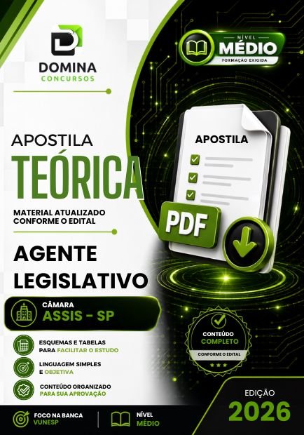 Apostila Agente Legislativo Câmara de Assis SP 2026