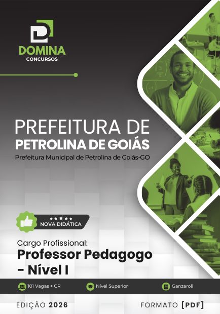 Apostila Professor Pedagogo - Concurso Petrolina de Goiás GO 2027