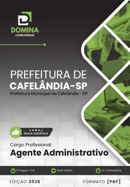 Apostila Agente Administrativo Cafelândia SP 2026