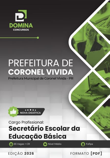 Apostila Secretário Escolar da Educação Básica Coronel Vivida PR 2026
