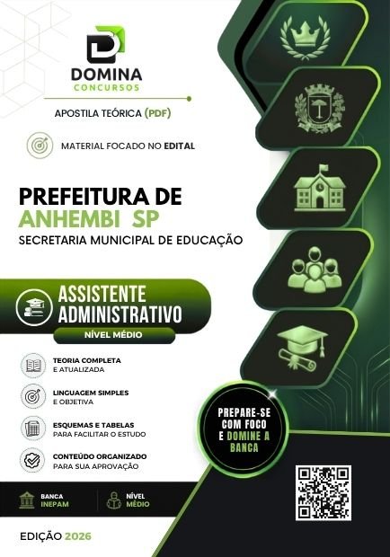 Apostila Assistente Administrativo - Prefeitura de Anhembi SP 2026