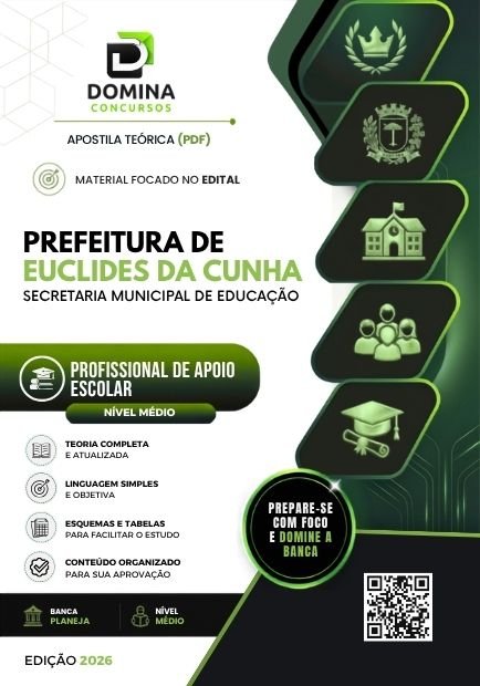 Apostila Profissional de Apoio Escolar - Prefeitura de Euclides da Cunha BA 2026