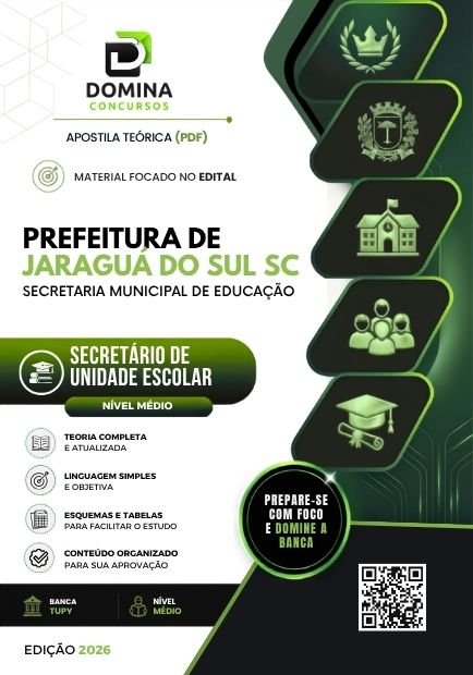 Apostila Secretário de Unidade Escolar - Prefeitura de Jaraguá do Sul SC 2026