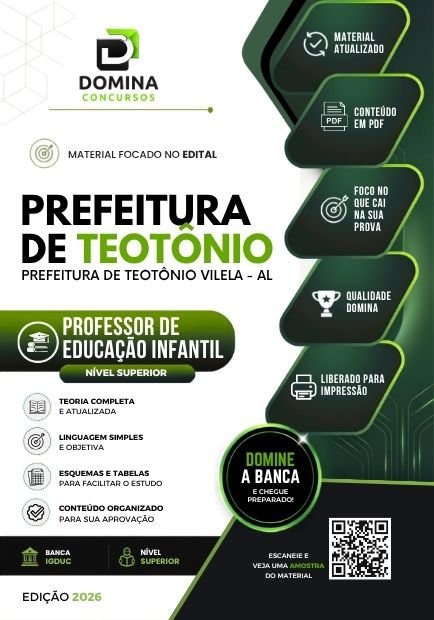 Apostila Professor de Educação Infantil Teotônio Vilela AL 2026