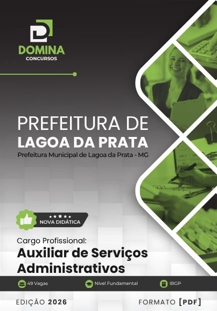 Apostila Auxiliar de Serviços Administrativos Lagoa da Prata MG 2026