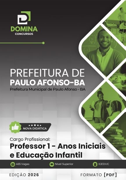 Apostila Professor 1 Anos Iniciais e Educação Infantil Paulo Afonso BA 2026
