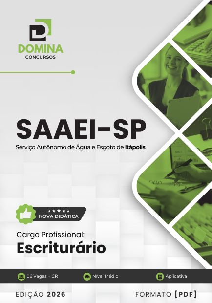 Apostila Escriturário SAAEI Itápolis SP 2026