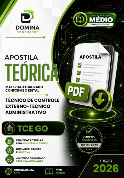 Apostila Técnico de Controle Externo - Técnico Administrativo - TCE GO 2026