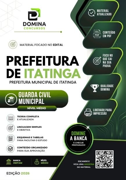 Apostila Guarda Civil Municipal Itatinga SP 2026