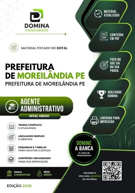 Apostila Agente Administrativo Concurso Moreilândia PE 2026