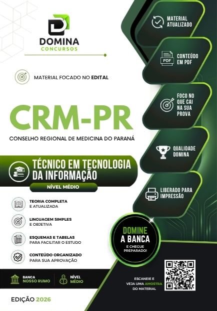Apostila Técnico em Tecnologia da Informação CRM PR 2026
