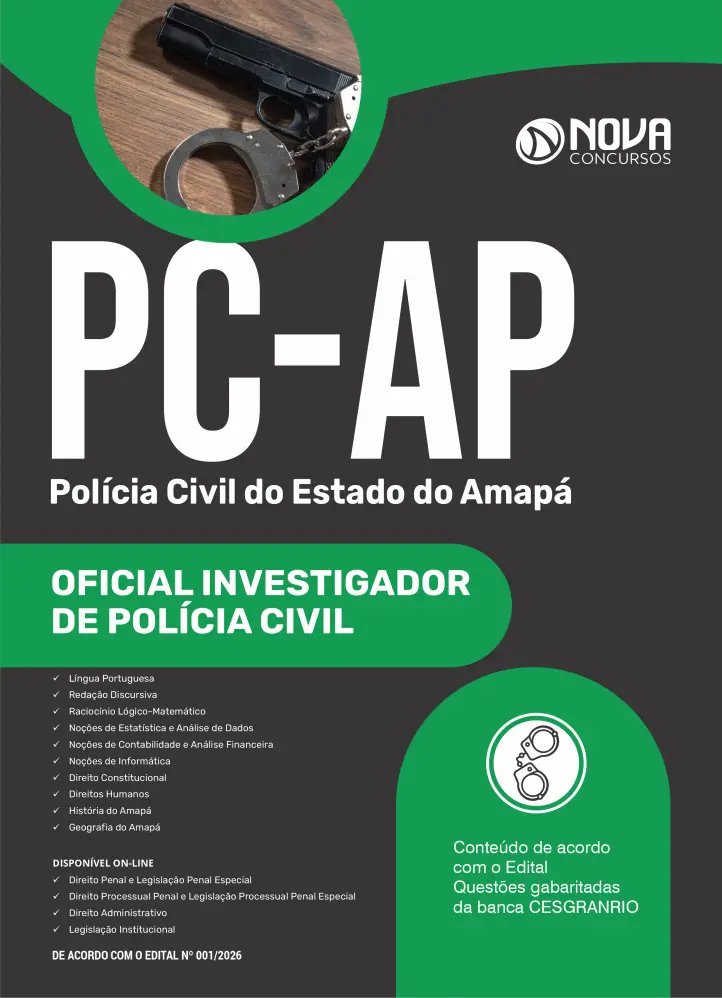 Apostila Concurso PC AP 2026 - Oficial Investigador de Polícia Civil