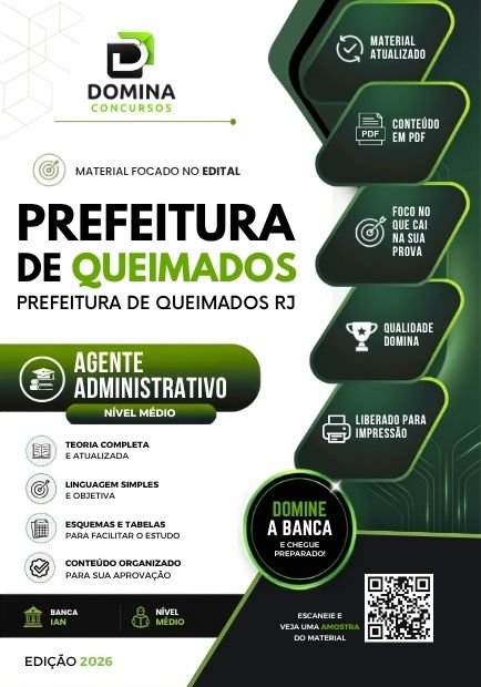 Apostila Prefeitura de Queimados RJ - Agente Administrativo 2026