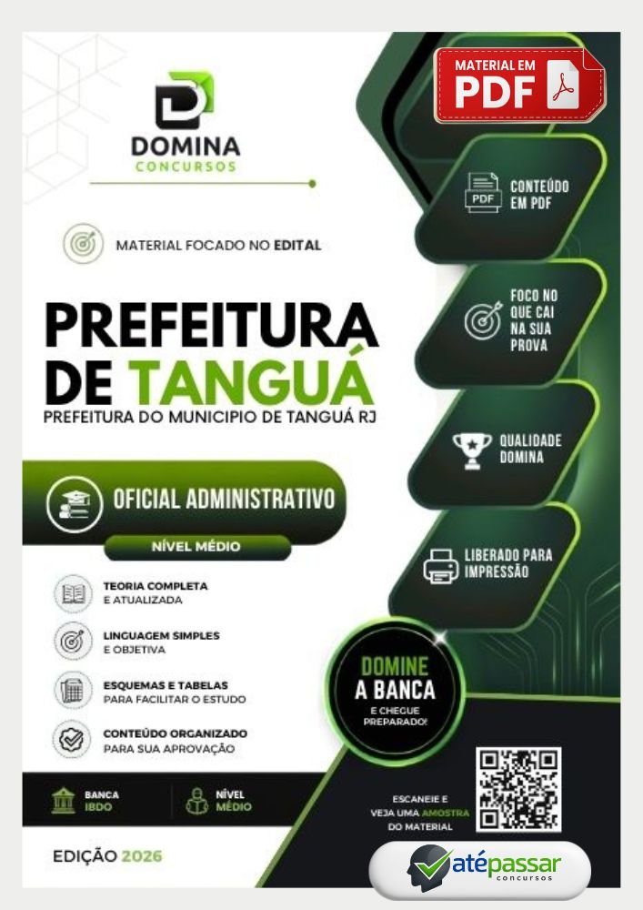Apostila Oficial Administrativo Tanguá RJ 2026